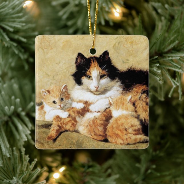 Calico Mamma & Kittens ・ H. Ronner-Knip ・ Ornament (Träd)