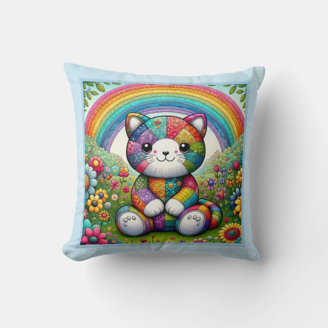 Calico Patchwork Cat Caprice Kudde (Framsida)