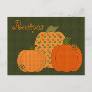 Calico Pumpkin Trio-receptkort Vykort