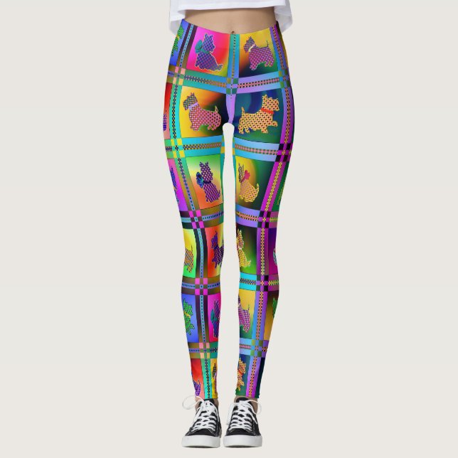 Calico Scotties Hundar Leggings (Framsida)