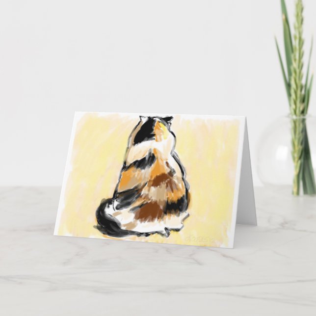 Calicokatt som beskådas från baksidaen kort (Framsida)