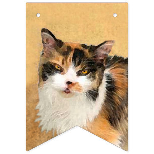 Calicot-målning - Cute Original Cat Art Vimplar