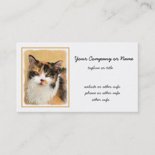 Calicot-målning - Cute Original Cat Art Visitkort