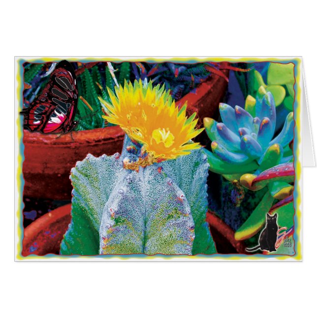 Caliente kaktus hälsningskort (Framsidan Horizontal)