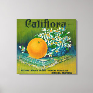 Califlora orange LabelRiverside, CA Canvastryck