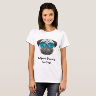 Califorina som drömm mops San Diego T-shirt