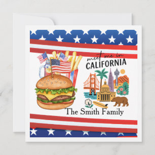 California 4 juli självständighetsdag fest inbjudningar