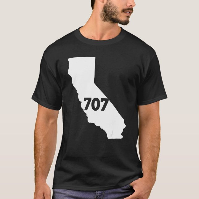 California 707 Area Code T Shirt (Framsida)
