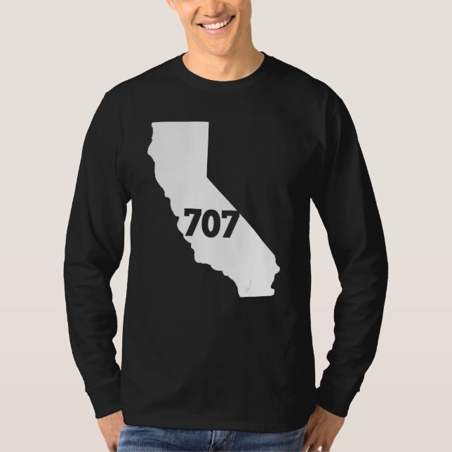 California 707 Area Code T Shirt (Framsida)