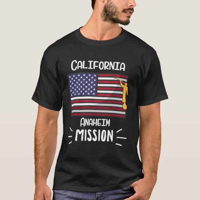 California Anaheim Mormon LDS Mission Missionary T Shirt (Framsida)
