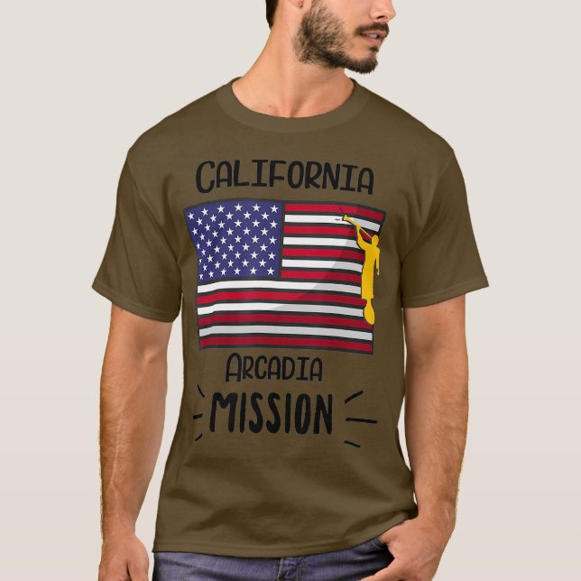 California Arcadia Mormon LDS Mission Missionary T Shirt (Framsida)