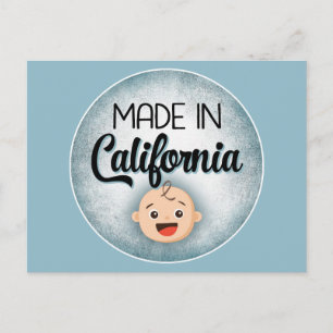 California Baby Funny Blue New Boy-vykort Vykort