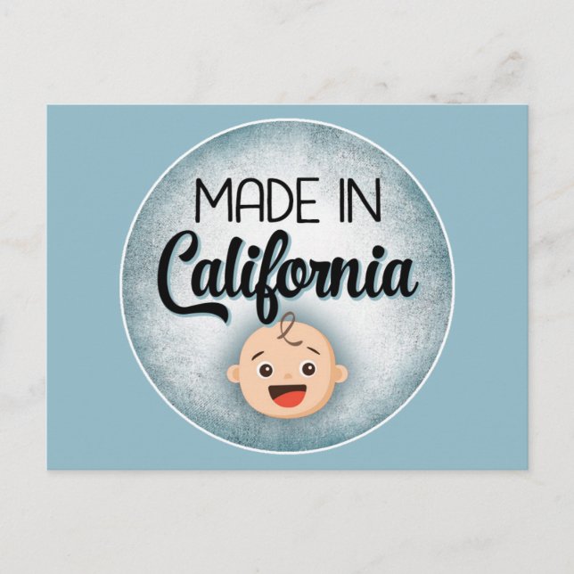 California Baby Funny Blue New Boy-vykort Vykort (Framsida)