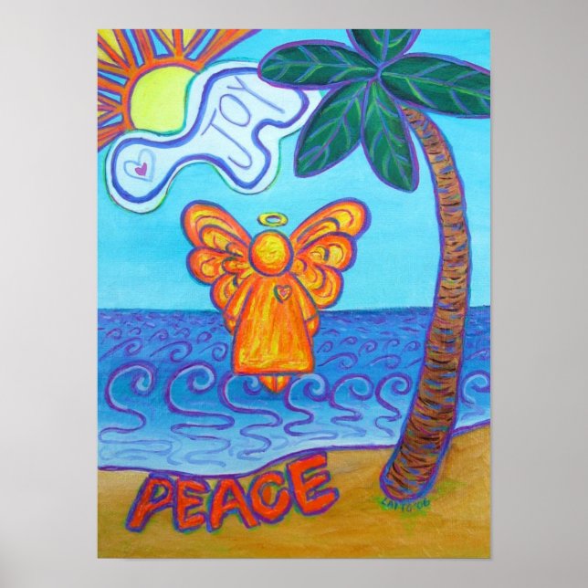 California Beach Angel Art Poster (Framsidan)