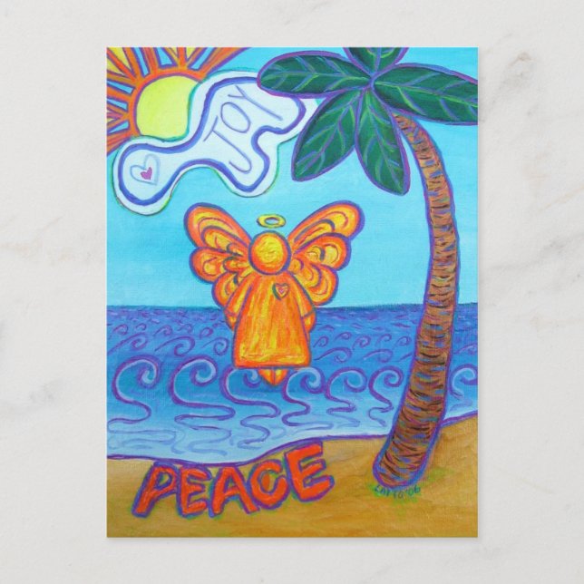California Beach Angel Postcard Vykort (Framsida)