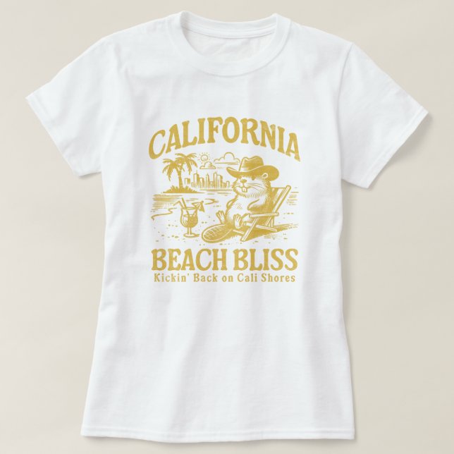 California Beach Bliss on Cali Shores T Shirt (Design framsida)