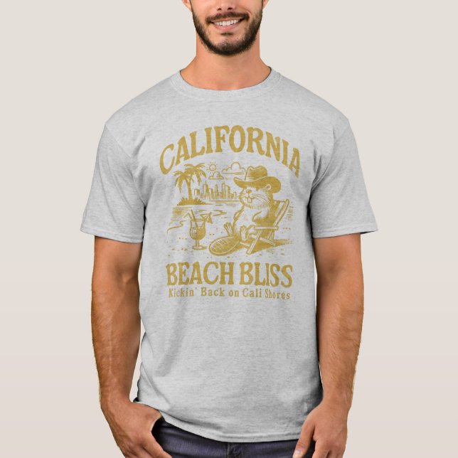 California Beach Bliss on Cali Shores T Shirt (Framsida)