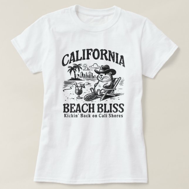 California Beach Bliss on Cali Shores T Shirt (Design framsida)
