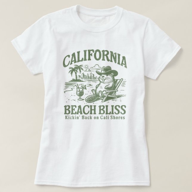 California Beach Bliss on Cali Shores T Shirt (Design framsida)
