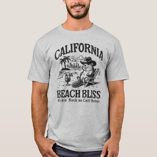 California Beach Bliss on Cali Shores T Shirt (Framsida)