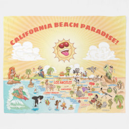 California Beach Paradise Fleecefilt