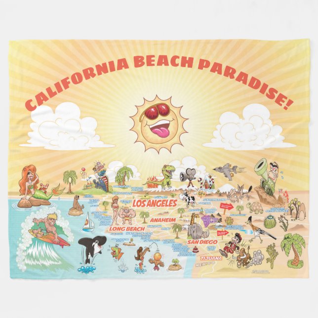 California Beach Paradise Fleecefilt (Framsidan (Horisontell))