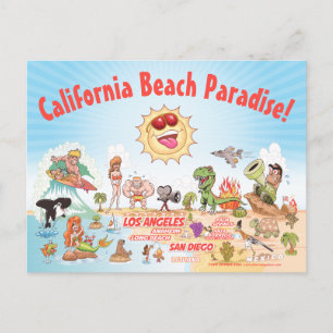 California Beach Paradise Vykort