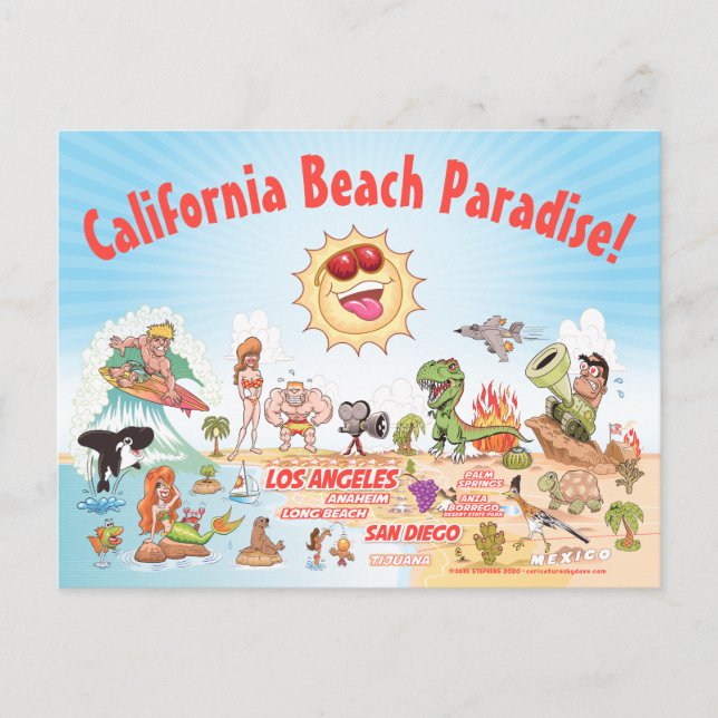 California Beach Paradise Vykort (Framsida)