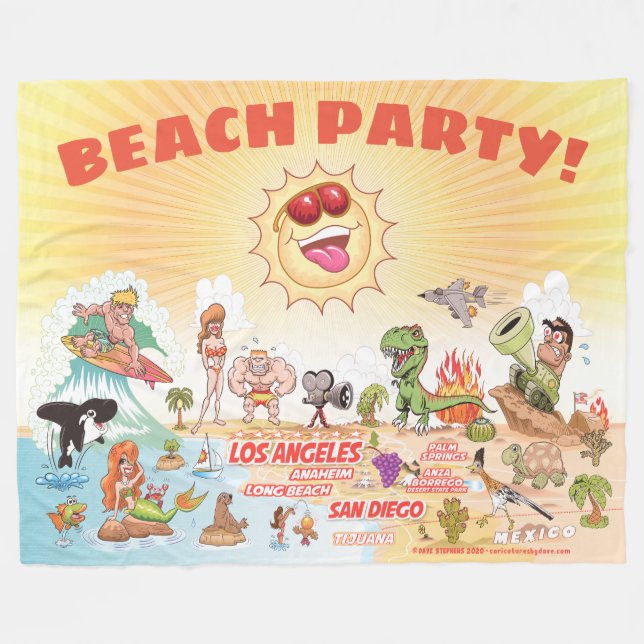 California Beach Party Fleecefilt (Framsidan (Horisontell))
