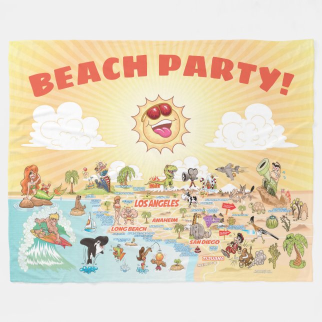 California Beach Party Fleecefilt (Framsidan (Horisontell))