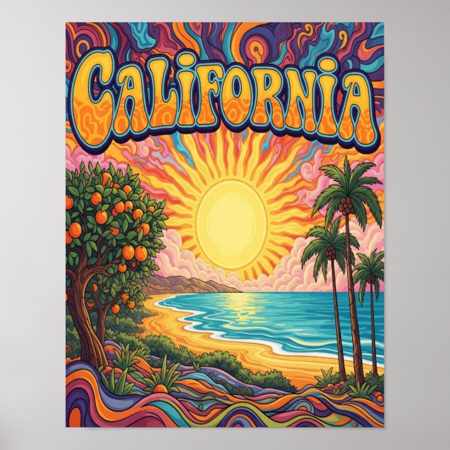 California Beach Scene Poster (Framsidan)