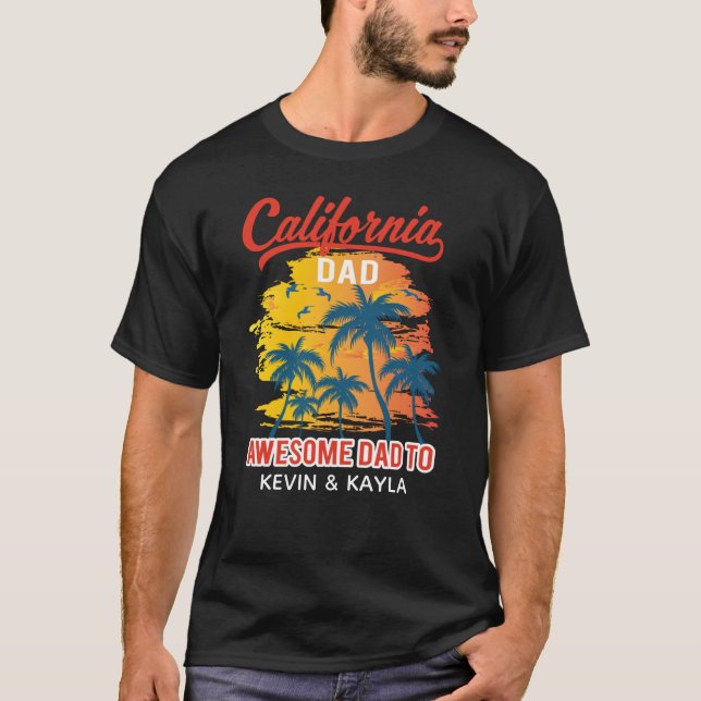 California Beach Summer Life Fantastisk Pappa T Shirt (Framsida)