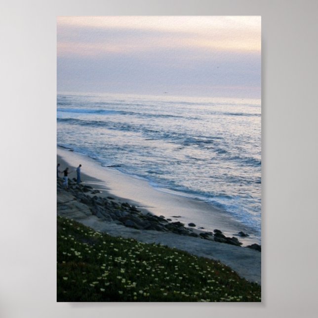 California Beach Sunset Anpassningsbar Poster Art  (Framsidan)