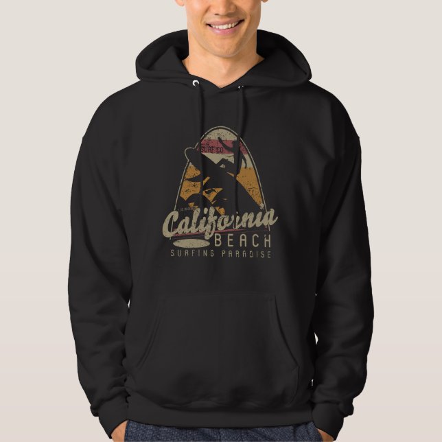 California Beach Sunset Tee - Coastal Summer Shirt Hoodie (Framsida)