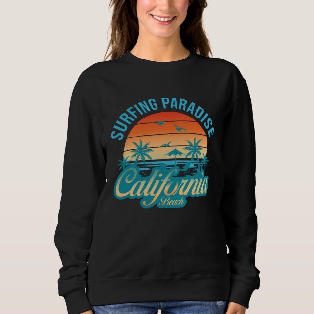 California beach surfing USA woman men children  1 T Shirt (Framsida)