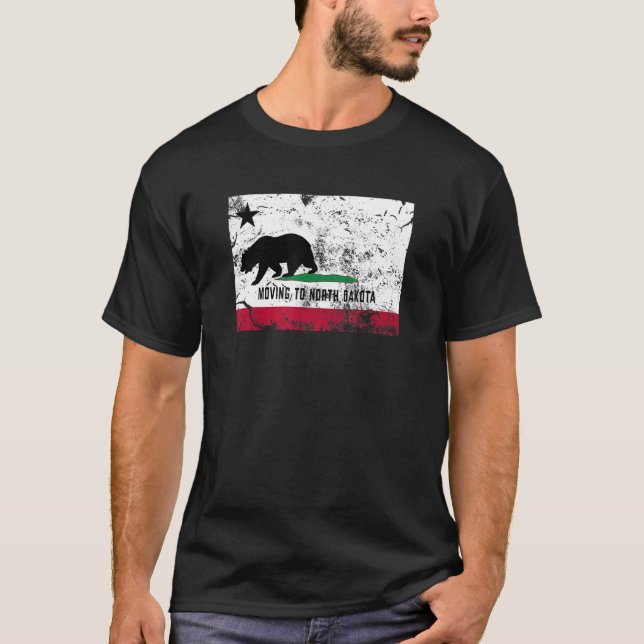 California Bear är Flytta till North Dakota Walkin T Shirt (Framsida)