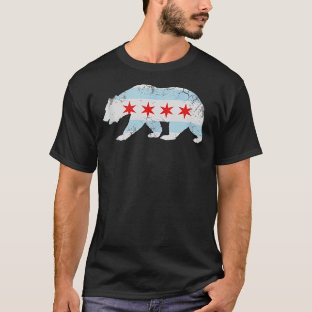California Bear Chicago Flagga Transplant Family H T Shirt (Framsida)