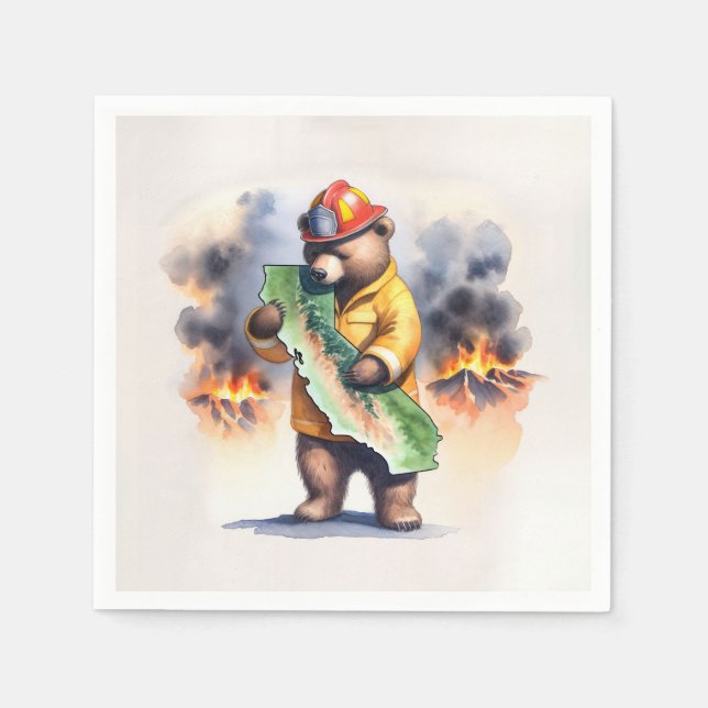 California Bear Firefighter Pappersservett (Framsidan)