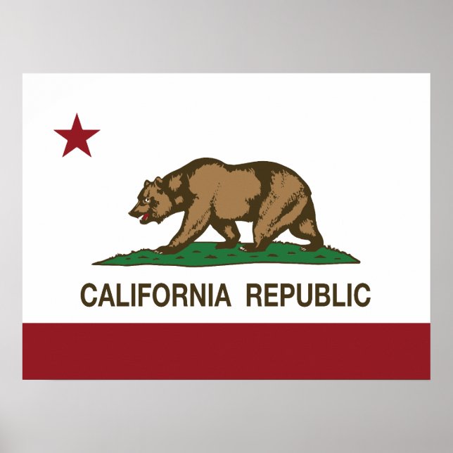 California Bear Flagga Poster (Framsidan)