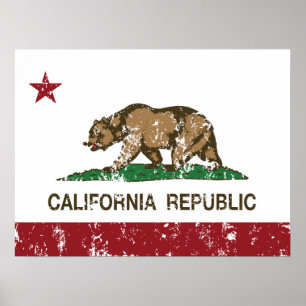 California Bear Flagga Poster