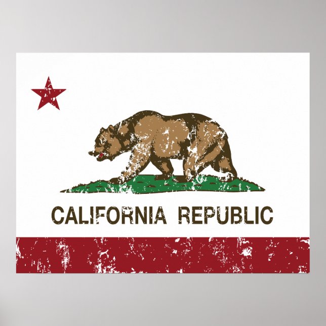California Bear Flagga Poster (Framsidan)