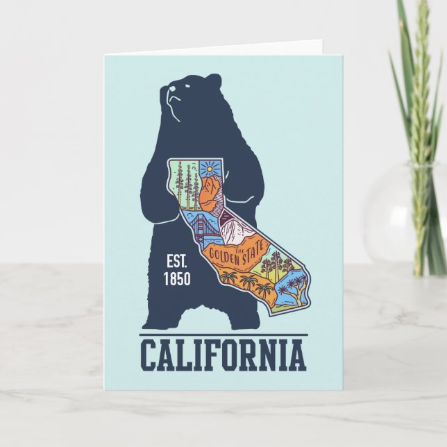 California Bear Golden State Card Kort (Framsida)