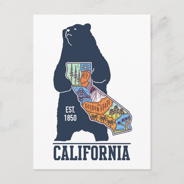 California Bear Golden State-vykort Vykort (Framsida)