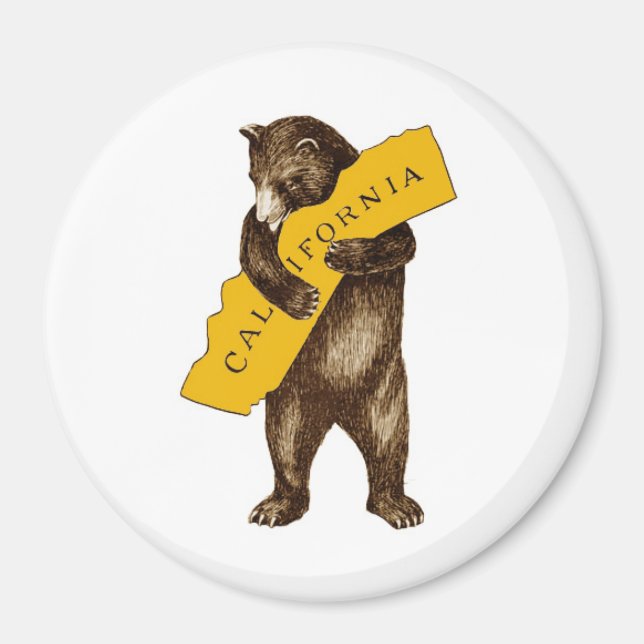 California Bear Hugger State I Kärlek Kalifornien Magnet (Framsidan)