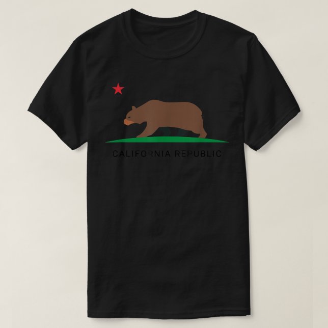 California Bear Republic State Flag  Hipster  T Shirt (Design framsida)