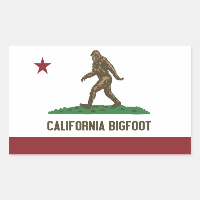 California Bigfoot Rektangulärt Klistermärke (Framsida)