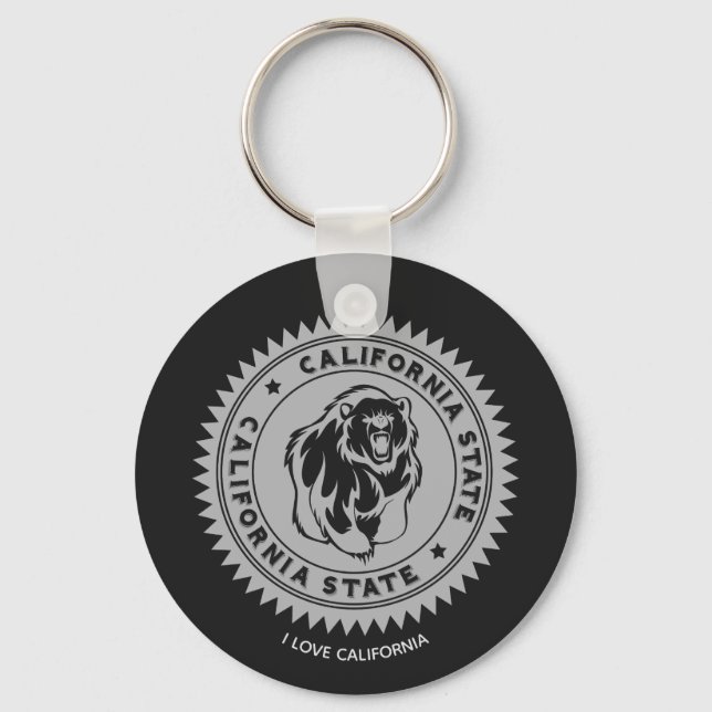 California Black Bear Keychain Personlig Nyckelring (Framsida)