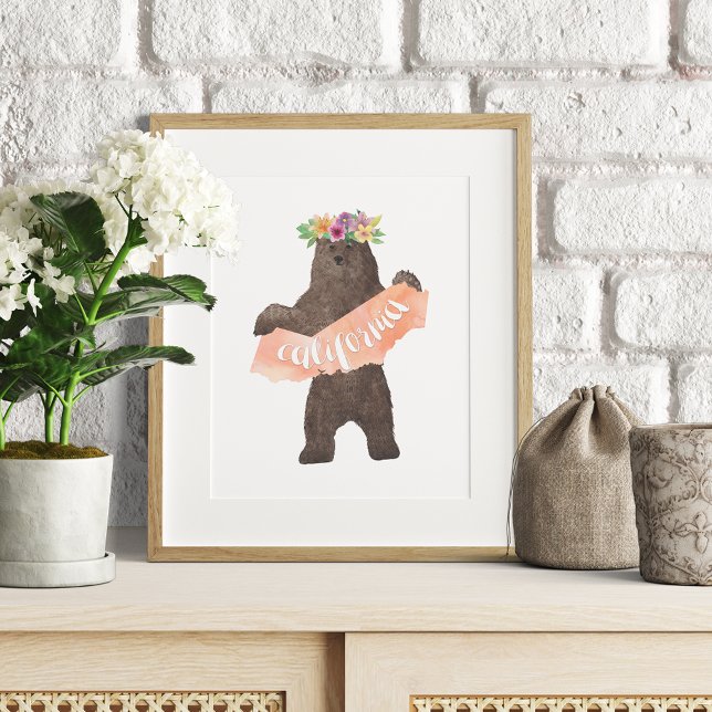 California Boho Bear Print Poster (Skapare uppladdad)