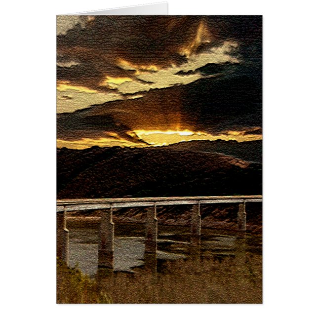 California Bridge Sunrise Hälsningskort (Framsidan)