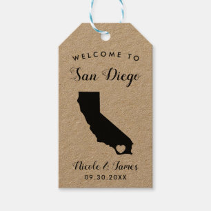 California Bröllop Welcome Bag eller Box Märkres Presentetikett